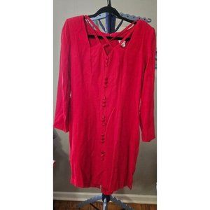 Vintage Frederick's Of Hollywood Women's Red Dress Made In USA SZ 11/12